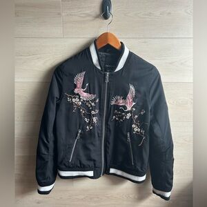 Trouvé Embroidered Bomber Jacket, Size Small